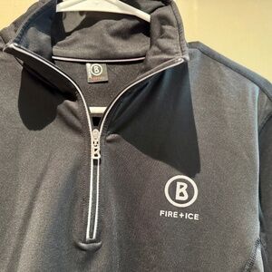 2024 Bogner- Fire+Ice First Layer, 1/4 zip T-Neck Men's-M-Black